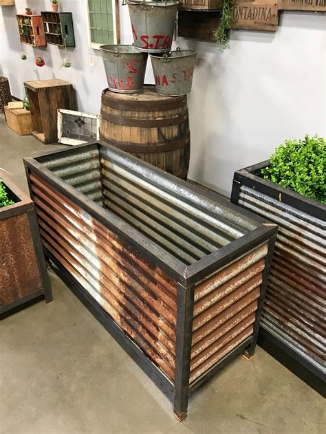 corrugated metal box set|Amazon.com: Corrugated Metal Planters.